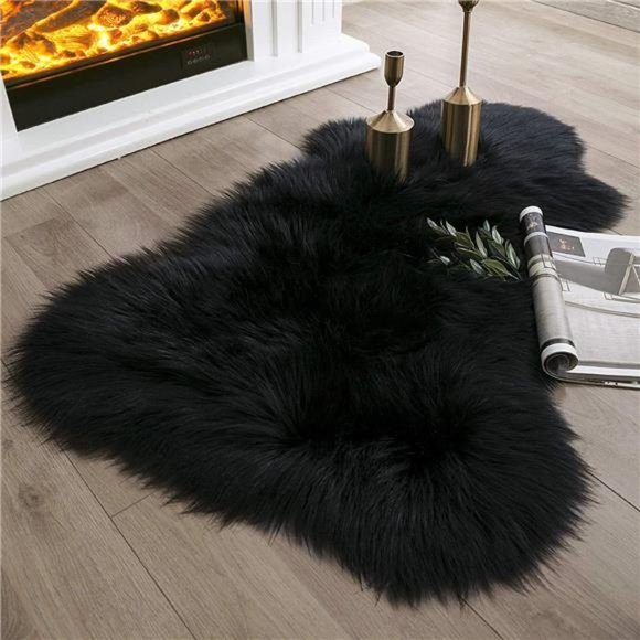 Faux Fur Rug, Fluffy Shaggy Area Rug Ultra Soft 2 x 3 Feet Sheepskin Fur Rug - Picture 1 of 6